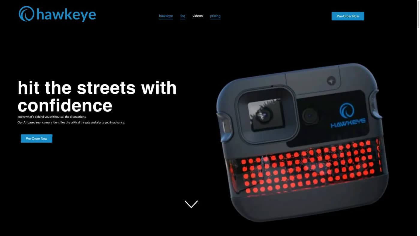 Hawkeye cycling analytics platform screenshot